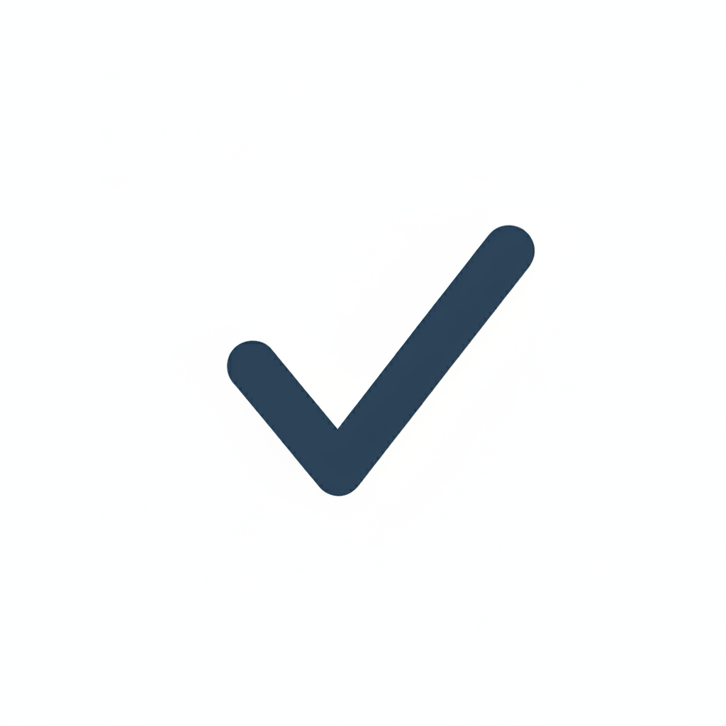 checkmark in dark blue
